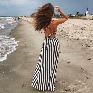Snap striped dress